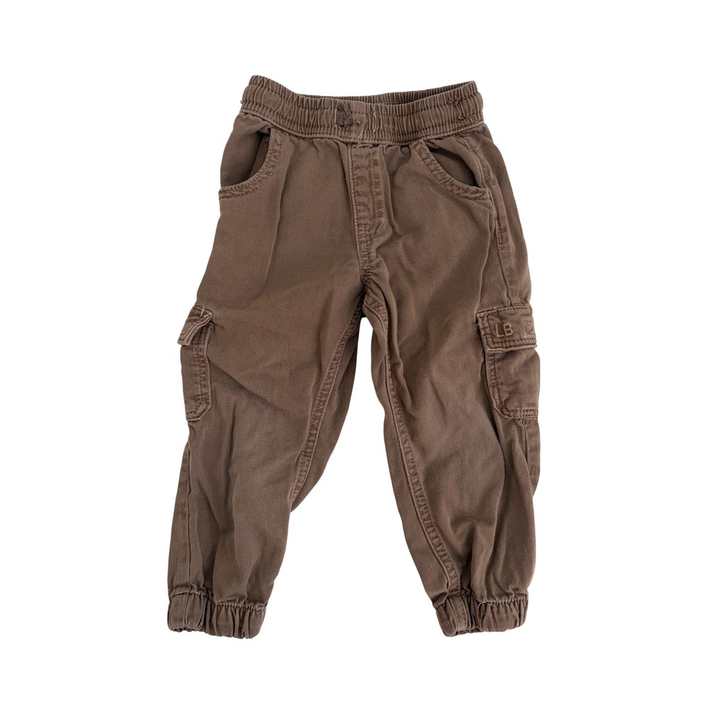 Little Bipsy Kids Brown Cargo Joggers Elastic Waist Pants 3-4T